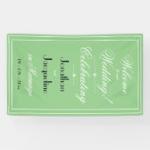 Bannière de bienvenue de mariage chic vert clair é (Horizontal)