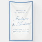 Bannière de bienvenue de mariage moderne à bordure (Vertical)