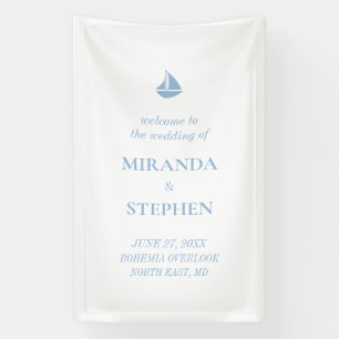 Bannière de bienvenue de mariage nautique