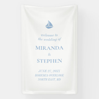 Bannière de bienvenue de mariage nautique