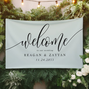 Bannière de bienvenue de mariage simple calligraph