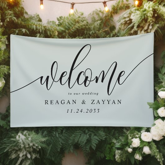 Bannière de bienvenue de mariage simple calligraph