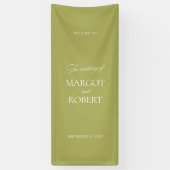 Bannière de Bienvenue de Mariage Vert Olive (Vertical)
