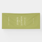 Bannière de Bienvenue de Mariage Vert Olive (Horizontal)