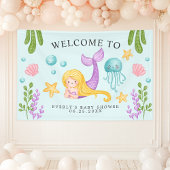 Bannière de bienvenue de Mermaid Ocean Baby shower