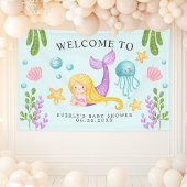 Bannière de bienvenue de Mermaid Ocean Baby shower
