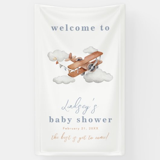 Bannière de bienvenue du Baby shower aquarelle (Vertical)