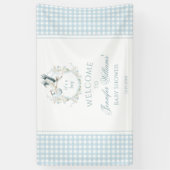Bannière de bienvenue du Baby shower de cigogne bl (Vertical)