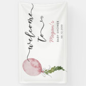 Bannière de bienvenue du Baby shower rose rustique (Vertical)