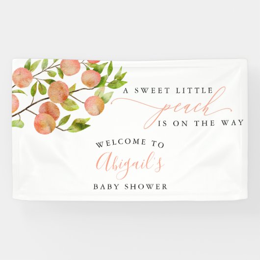 Bannière de bienvenue du Baby shower Sweet Peach (Horizontal)