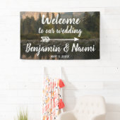 Bannière de bienvenue du Mariage de réflexion sur  (En situation)