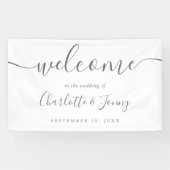 Bannière de bienvenue du Mariage de script de sign (Horizontal)