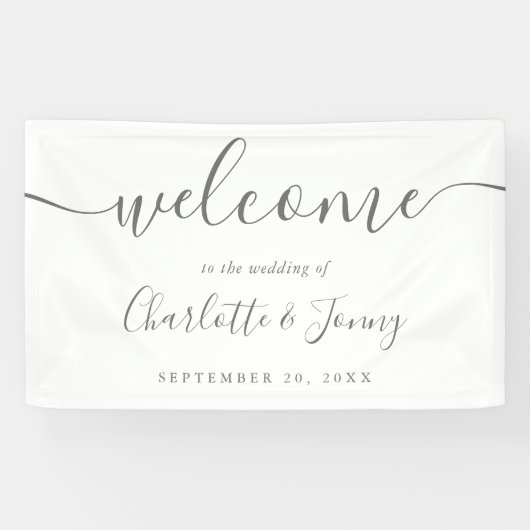 Bannière de bienvenue du Mariage de script de sign (Horizontal)