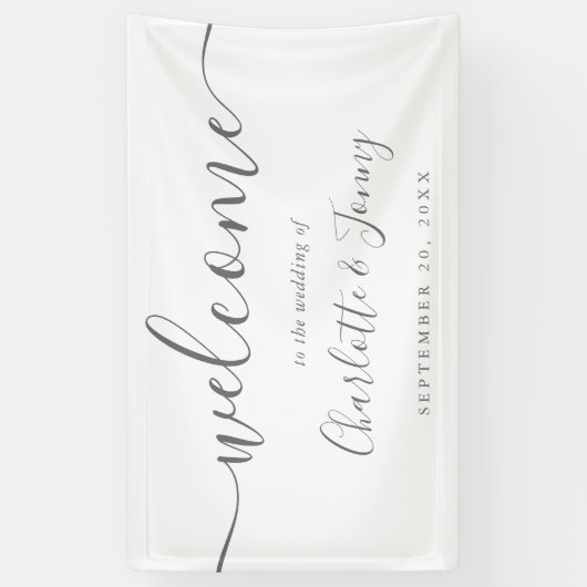 Bannière de bienvenue du Mariage de script de sign (Vertical)