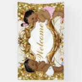 Bannière de bienvenue en or Prince & Princesse d'A (Vertical)