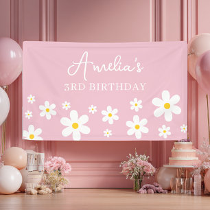 Bannière de bienvenue Floral White Daisy