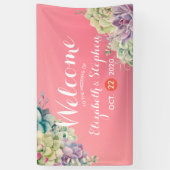 Bannière de bienvenue mariage Aquarelle Plantes su (Vertical)