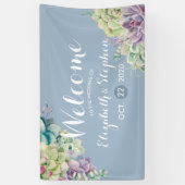 Bannière de bienvenue mariage Aquarelle Plantes su (Vertical)