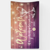 Bannière de bienvenue mariage Verre de Champagne L (Vertical)