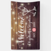 Bannière de bienvenue mariage Verre de Champagne L (Vertical)