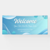 Bannière de bienvenue moderne à dégradé bleu blanc (Horizontal)