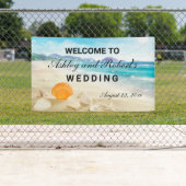 Bannière de bienvenue personnalisée de mariage sur (En situation)