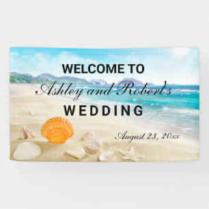 Bannière de bienvenue personnalisée de mariage sur