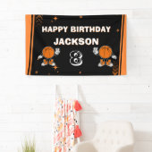 Bannière de bienvenue pour anniversaire de basketb (En situation)