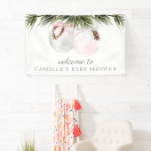 Bannière de bienvenue pour Baby shower de Noël (En situation)