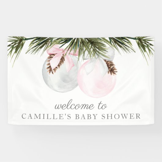 Bannière de bienvenue pour Baby shower de Noël (Horizontal)
