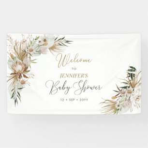 Bannière de bienvenue pour Baby Shower Gold Boho/B