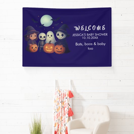 Bannière de bienvenue pour Baby Shower Halloween (Insitu)
