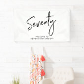 Bannière de bienvenue pour la fête du 70e annivers (En situation)