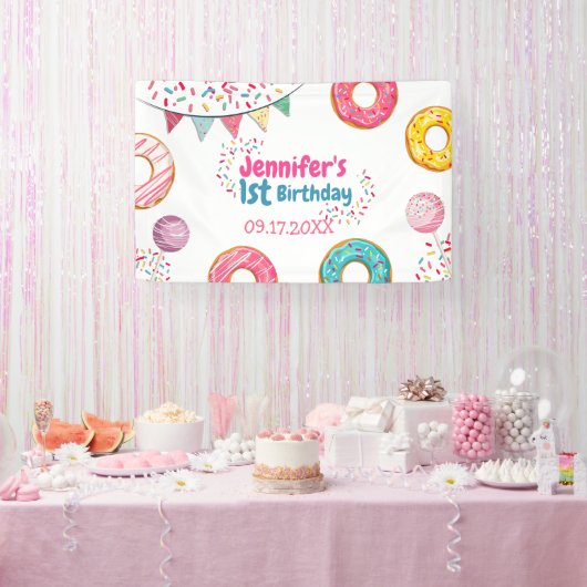 Bannière de bienvenue pour l'anniversaire de Donut (Fête)