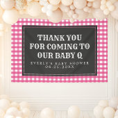 Bannière de bienvenue pour le Baby shower rose Q