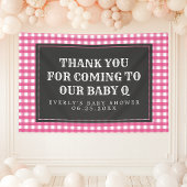 Bannière de bienvenue pour le Baby shower rose Q