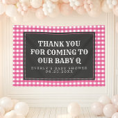 Bannière de bienvenue pour le Baby shower rose Q