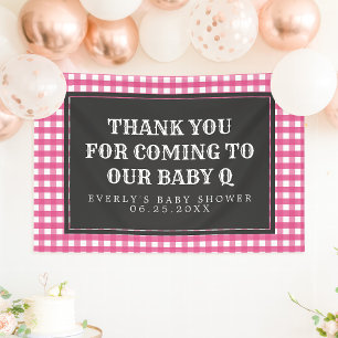 Bannière de bienvenue pour le Baby shower rose Q