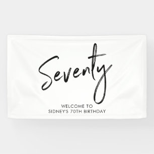 Bannière de bienvenue pour les 70 ans Black & Whit
