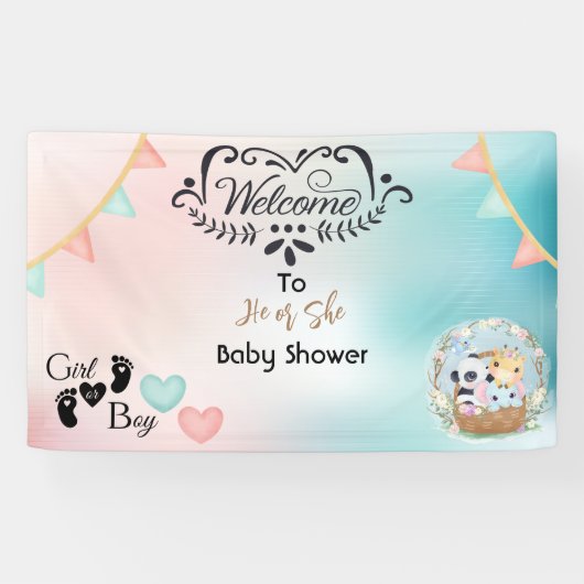 Bannière de bienvenue sur le Baby shower de révéla (Horizontal)