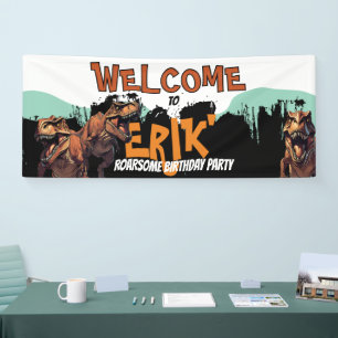 Bannière de bienvenue T-Rex – Panneau de fête de d