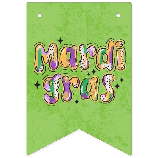 Bannière de bottes Mardi Gras jaune vert pourpre (Troisième drapeau)