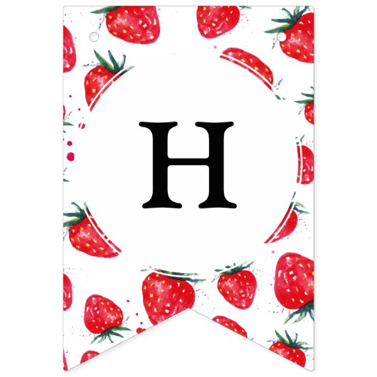 Bannière de bouquet d'anniversaire de fraises (Deuxième drapeau)