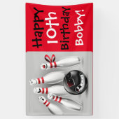 Bannière de Bowling Party Personnalisez 3'x5' (Vertical)