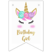 Bannière de bunker pour anniversaire de fille Unic (Premier drapeau)