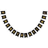 Bannière de Bunting Black & Gold "Félicitations" (Tout)