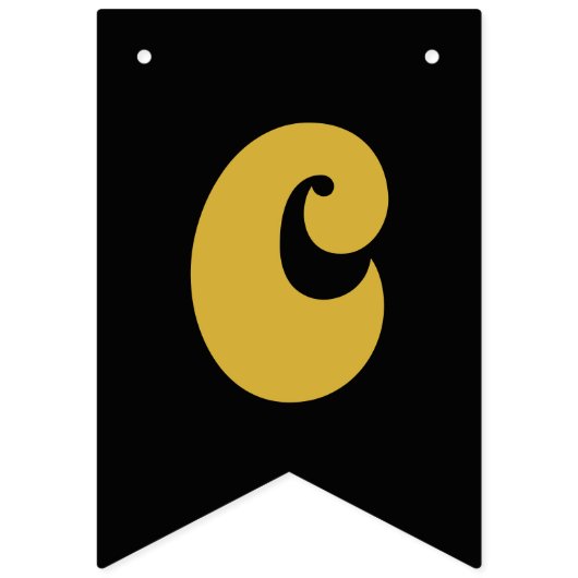 Bannière de Bunting Black & Gold "Félicitations" (Premier drapeau)