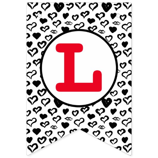 Bannière de Bunting Coeurs mignons (Deuxième drapeau)