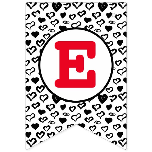 Bannière de Bunting Coeurs mignons (Premier drapeau)