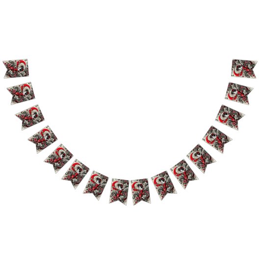 Bannière de bunting de dragon gothique rouge (Tout)